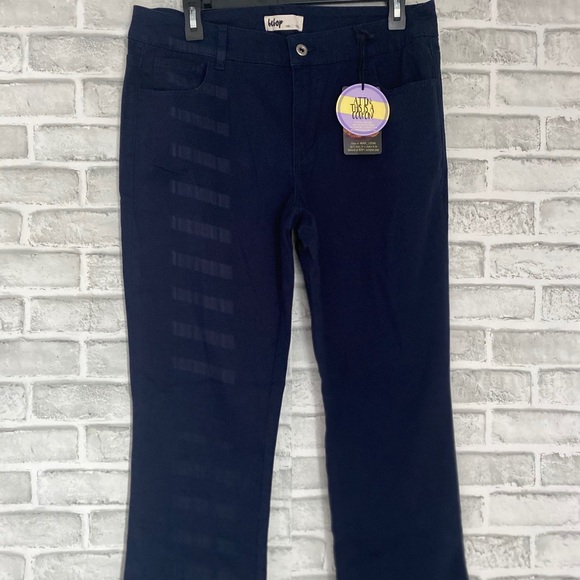 Bebop navy blue khaki wide leg work /uniform pant - Picture 5 of 16